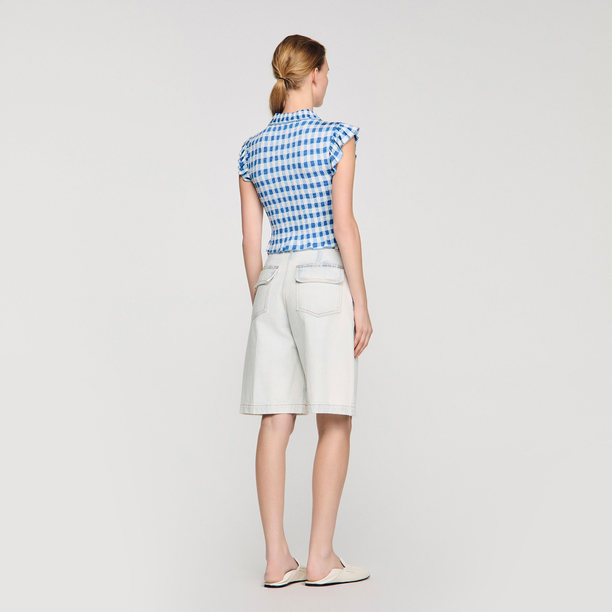 T-shirt a punto smock vichy