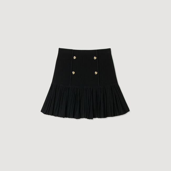 Gonna corta plissettata in maglia