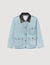 Giubbotto jeans colletto in pelle