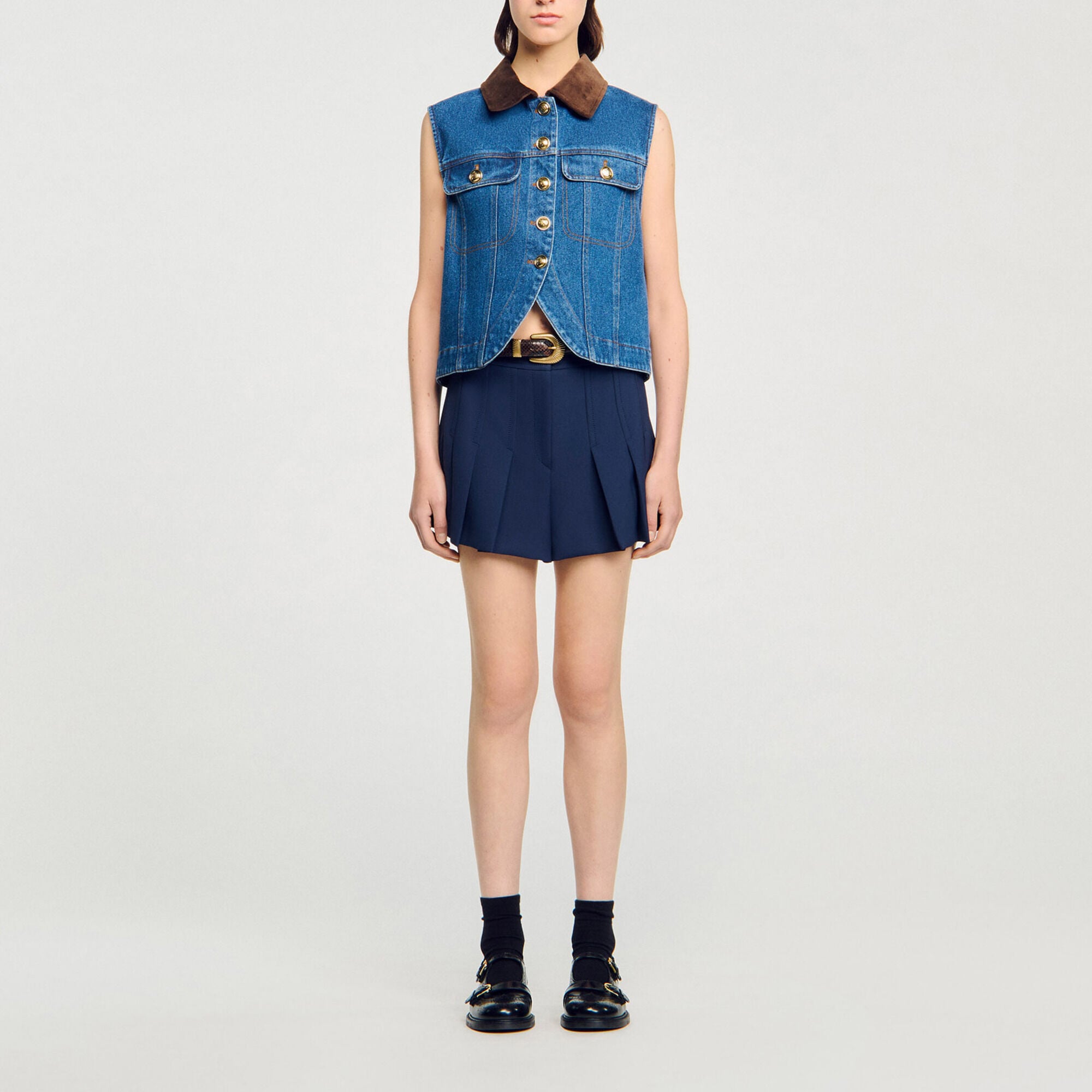 Giubbotto smanicato in denim - Donna | Sandro