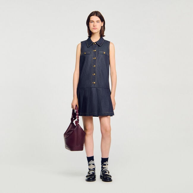 Abito corto in denim