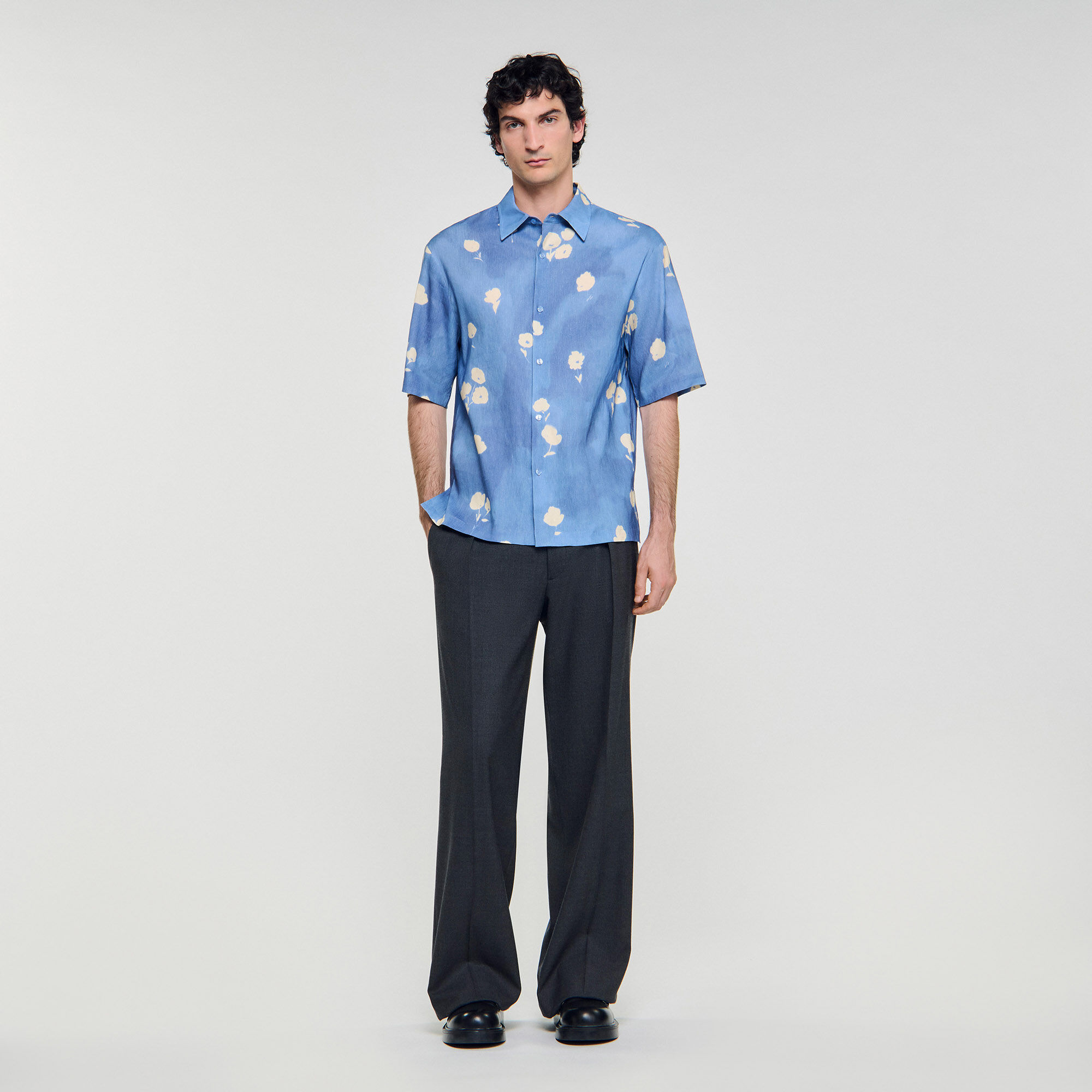 Camicia con stampa a fiori
