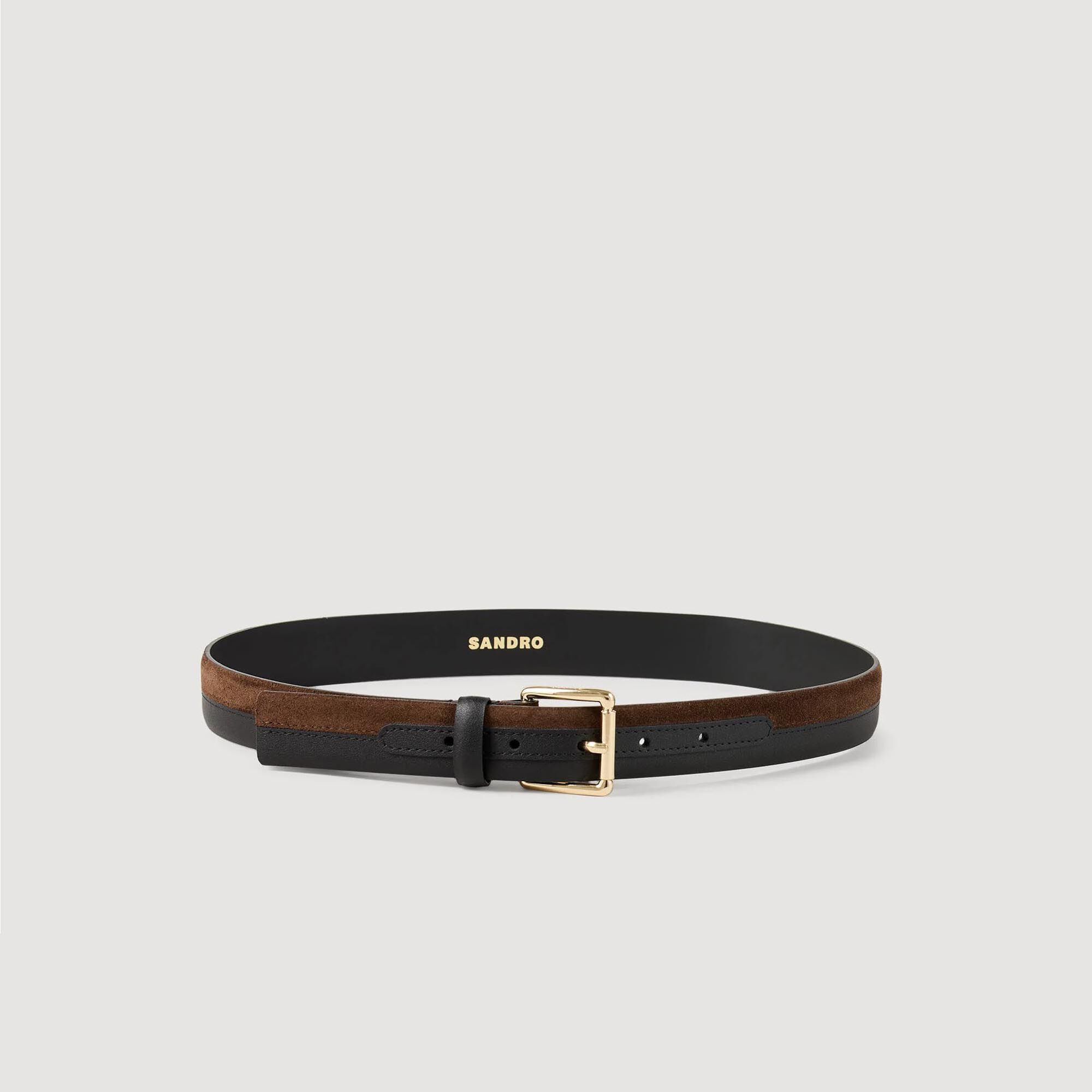 Cintura in pelle bicolor