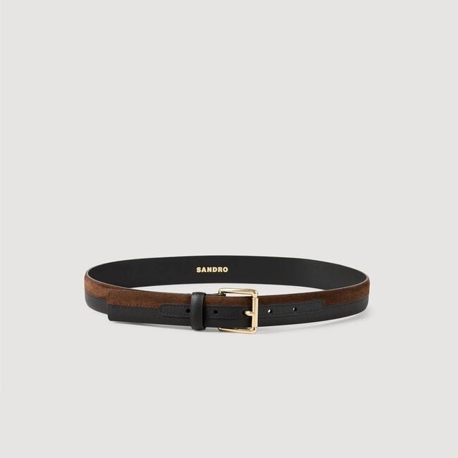 Cintura in pelle bicolor