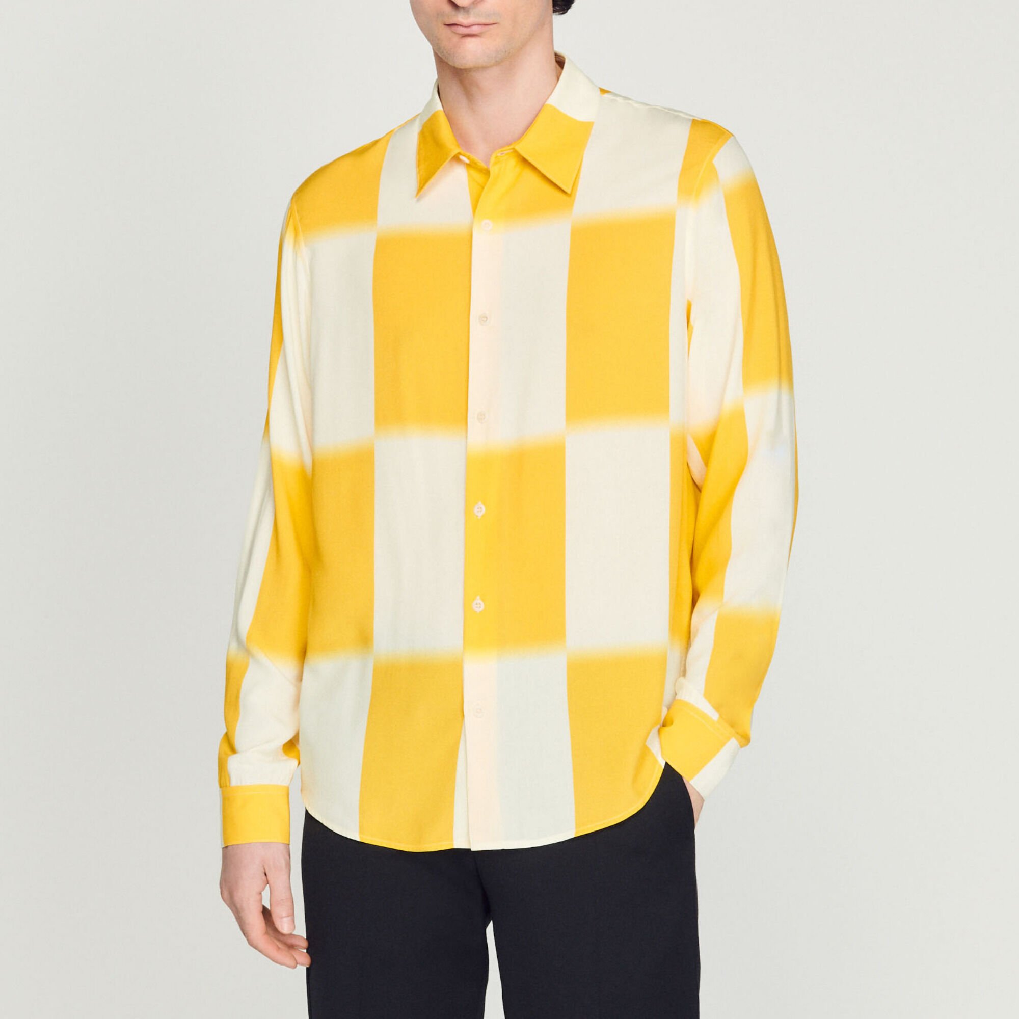 Camicia fluida con stampa a quadri