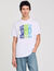 T-shirt in cotone con stampa a onde