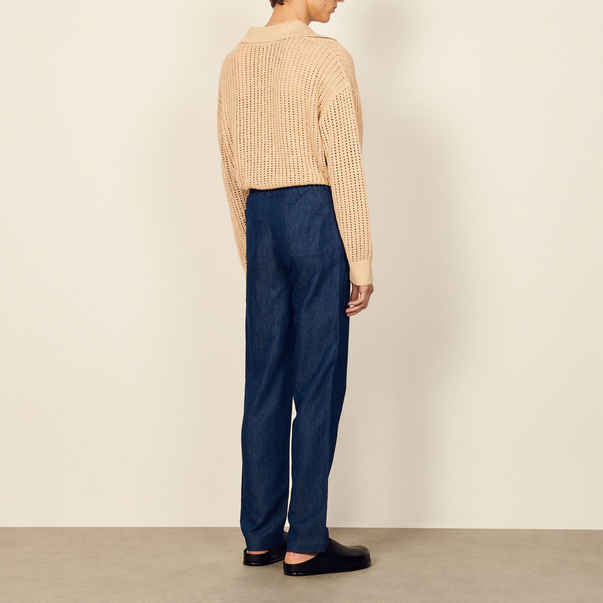 Pantaloni larghi in chambray