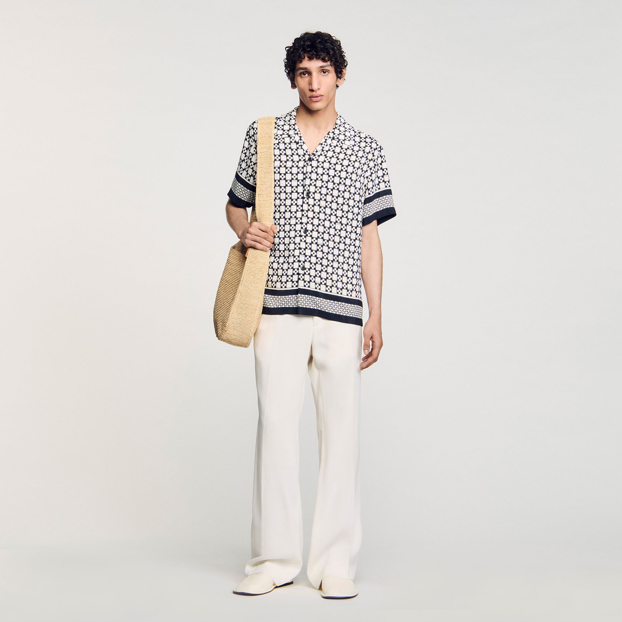 Camicia fluida con stampa Square Cross