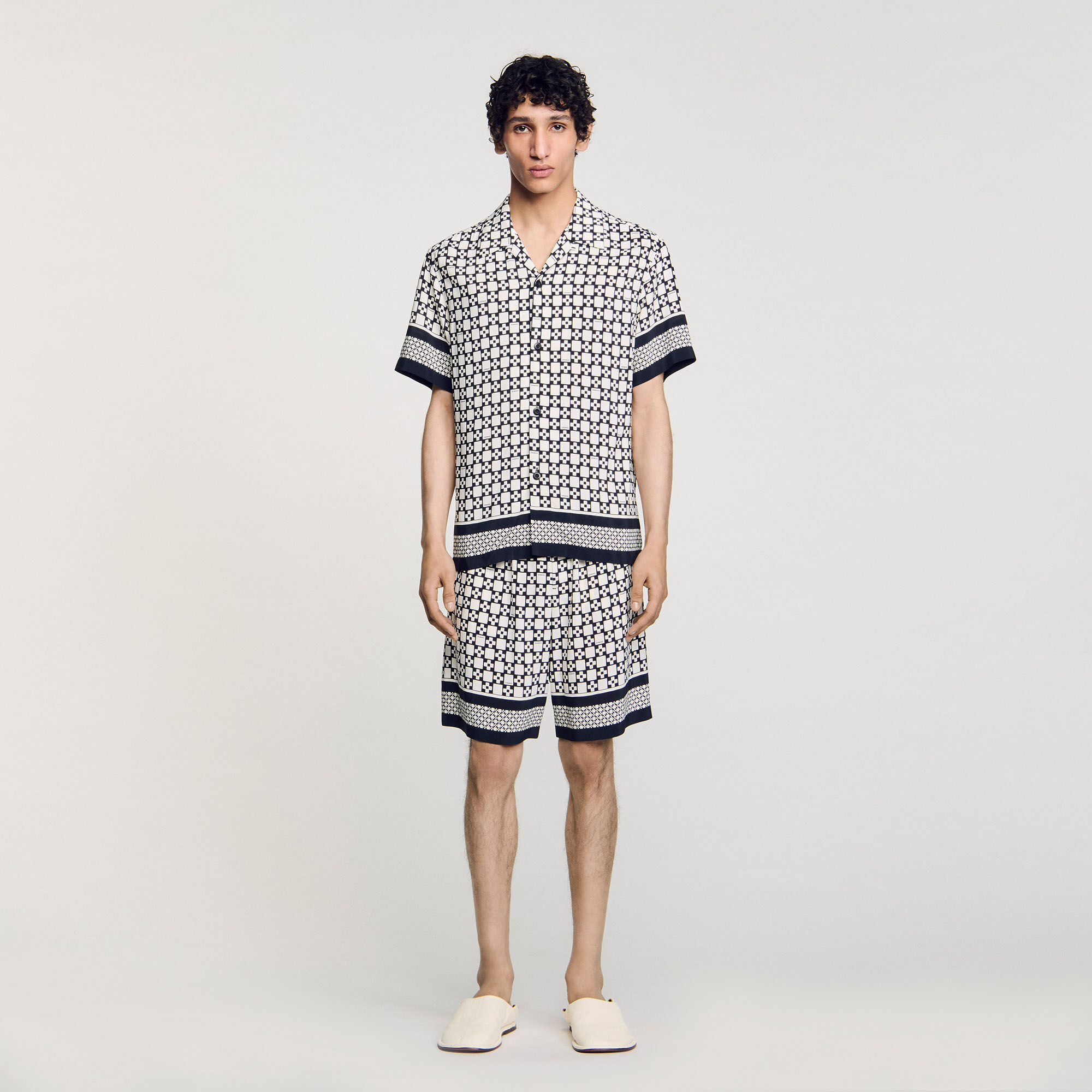 Camicia fluida con stampa Square Cross