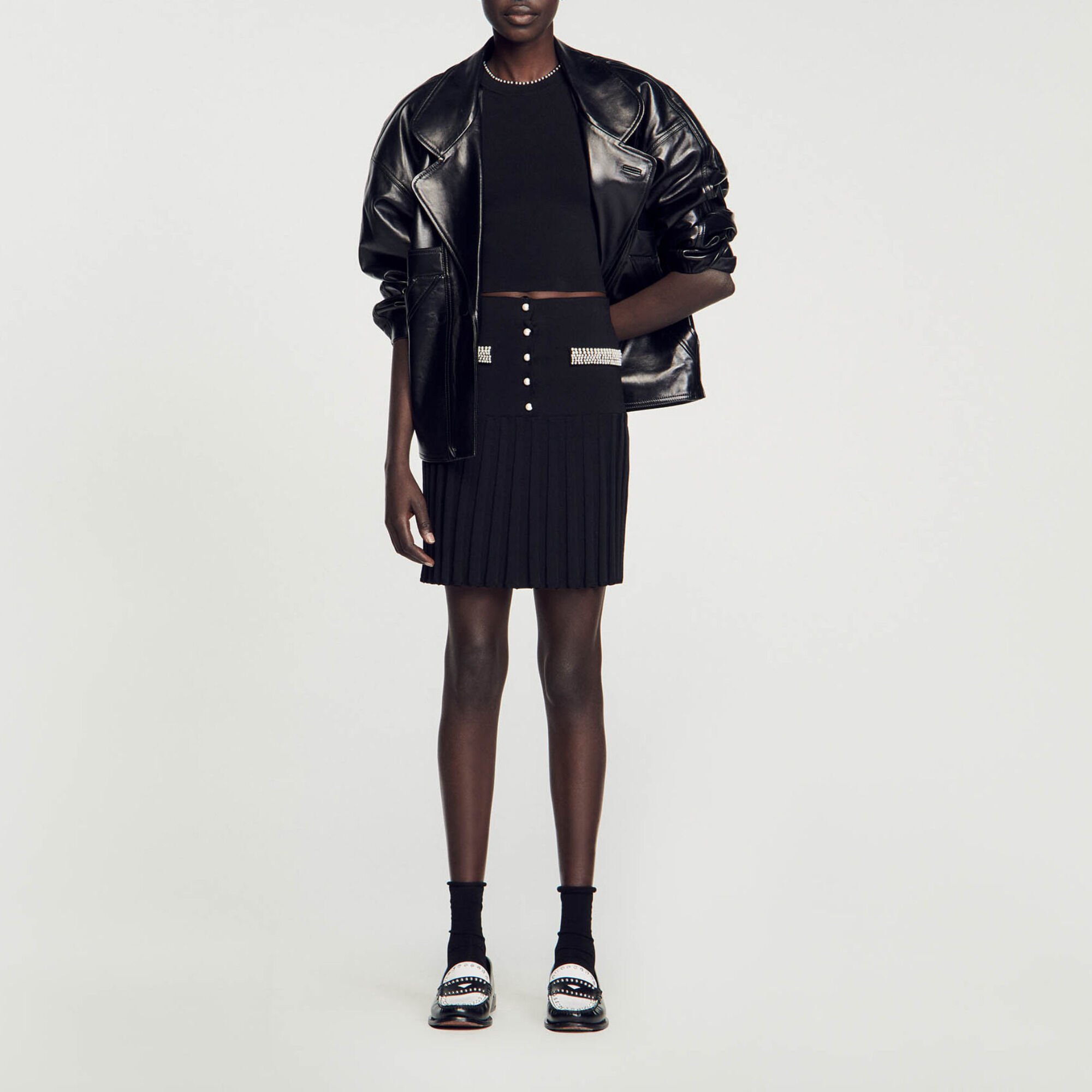 Gonna corta arricchita da perline