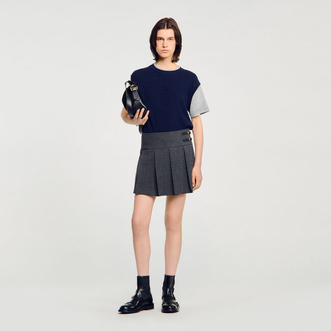 Maglione in maglia bimateriale