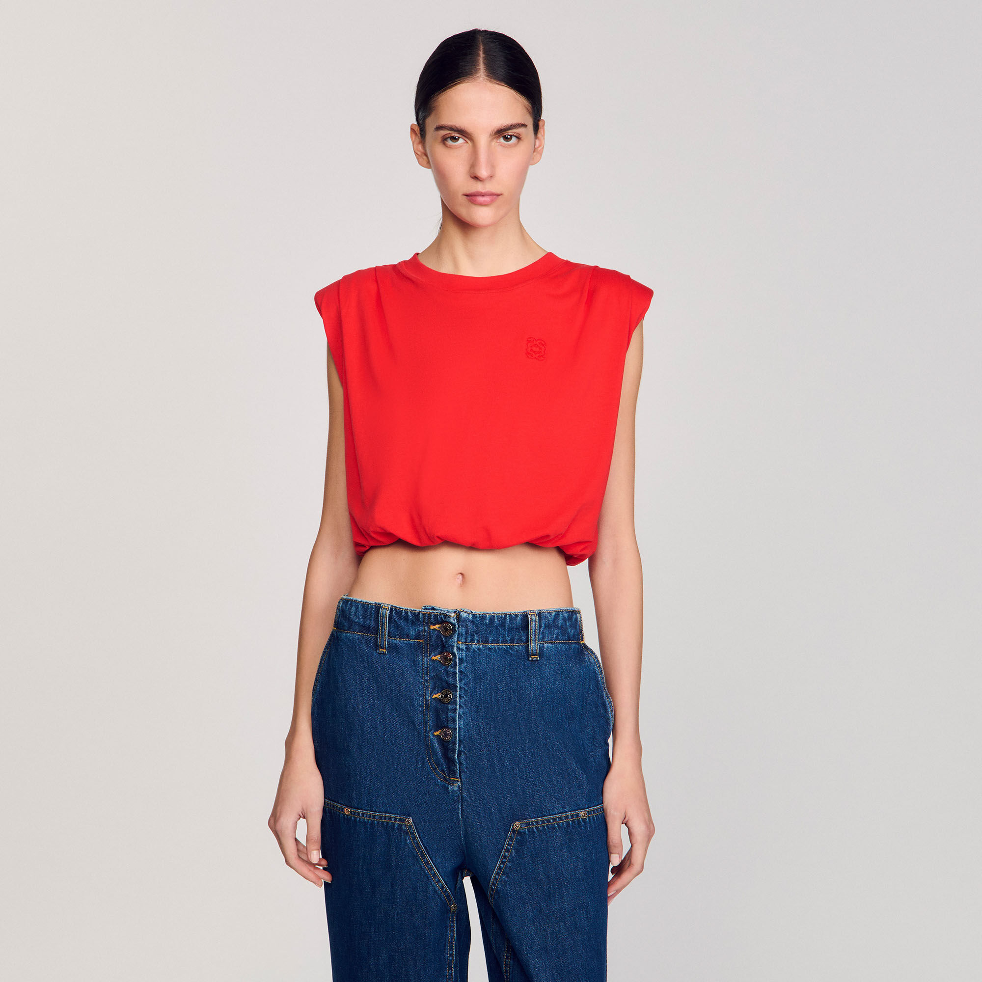 T-shirt corta drappeggiata
