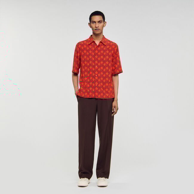 Camicia fluida con stampa a corde