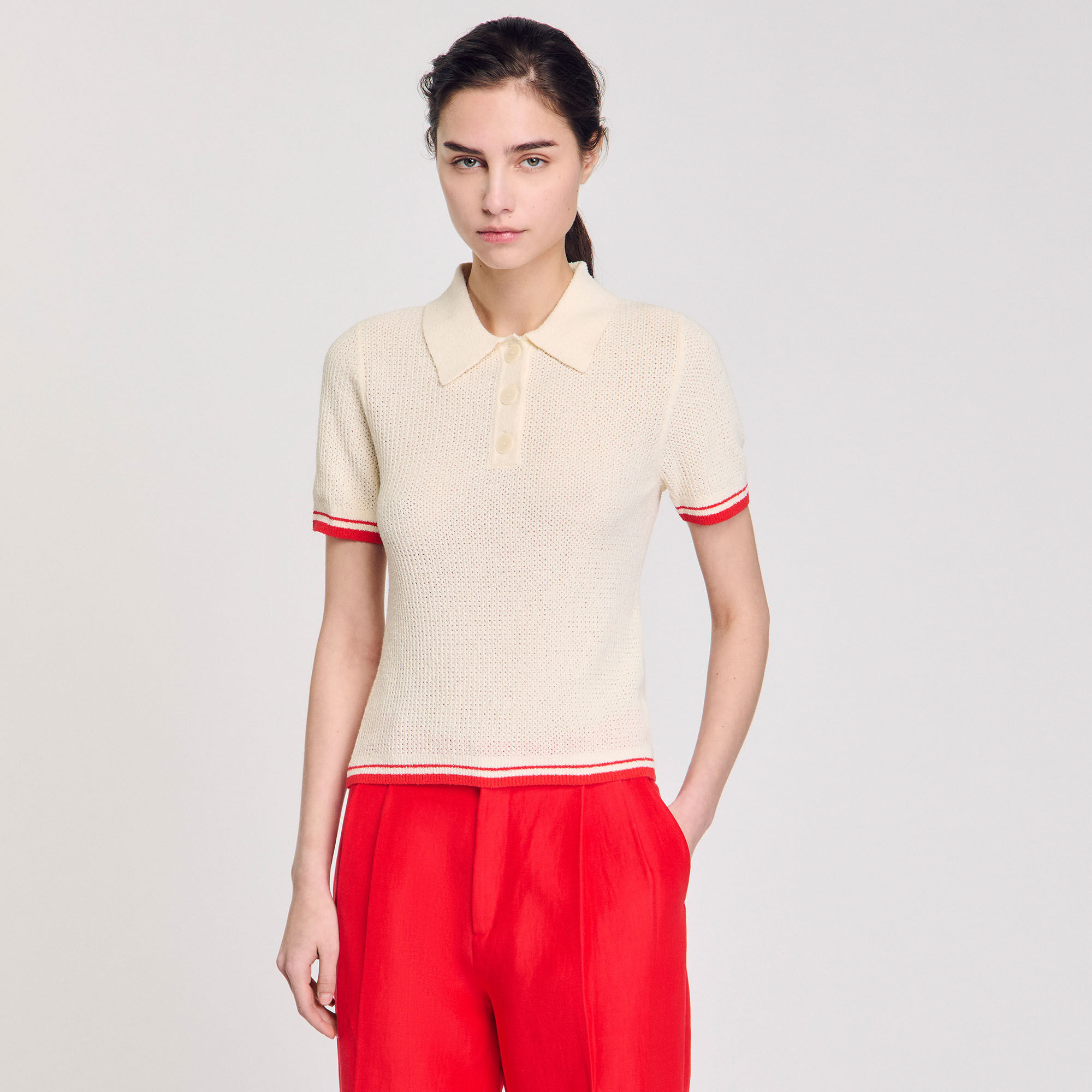 Maglione con colletto a polo