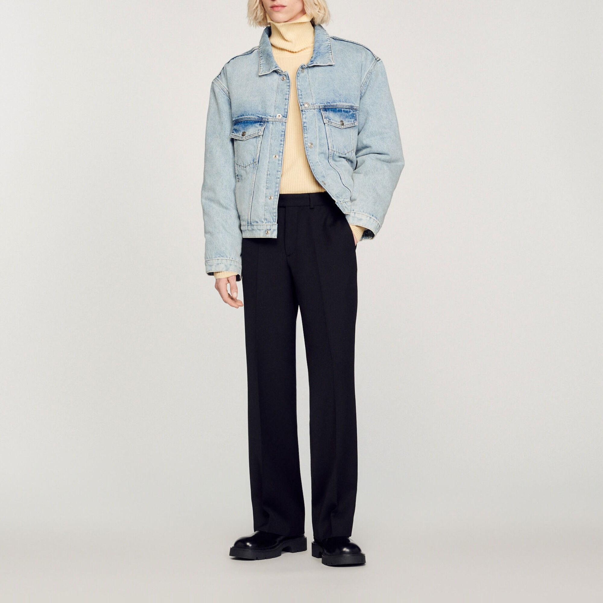 Giubbotto in denim felpato