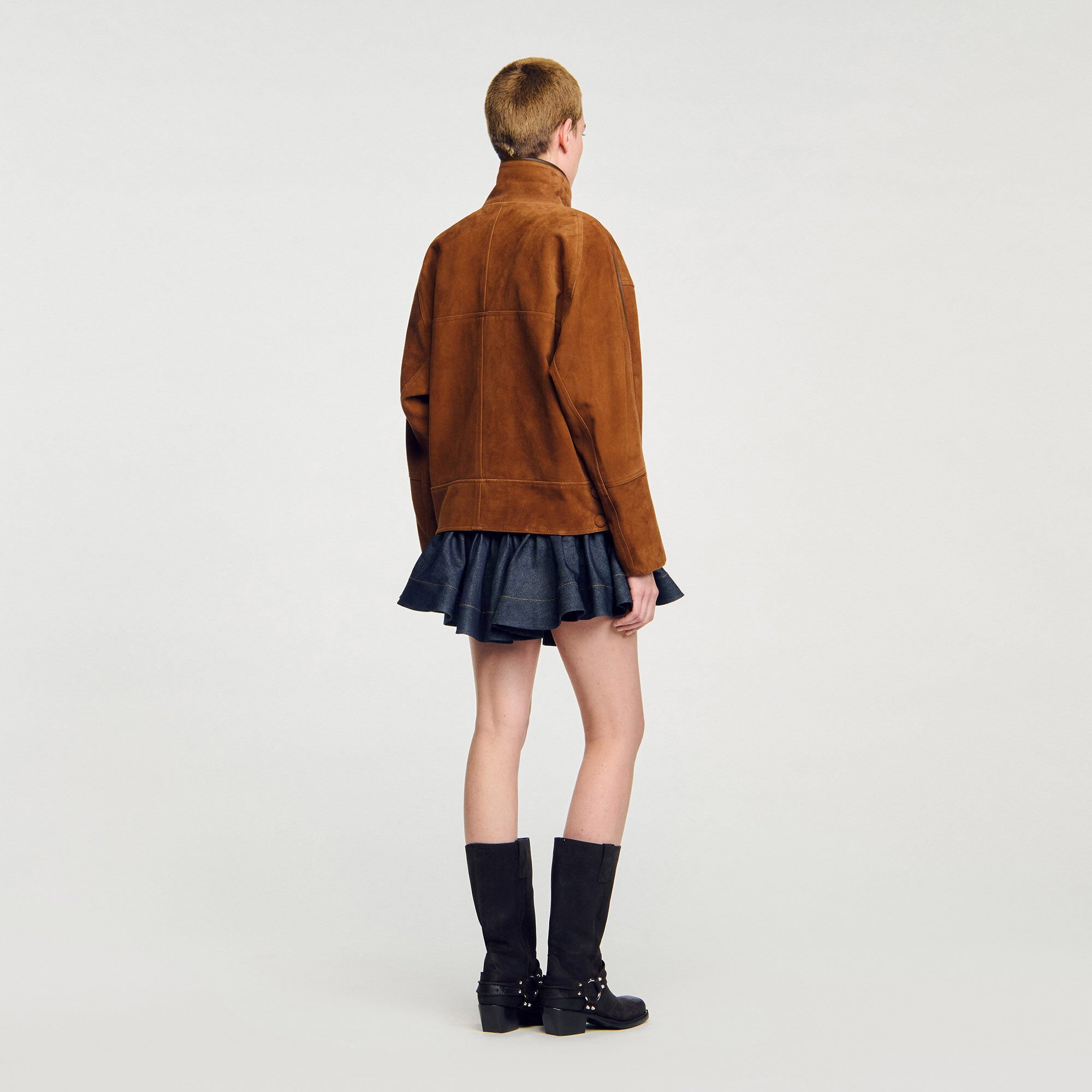 Giubbotto in scamosciato oversize