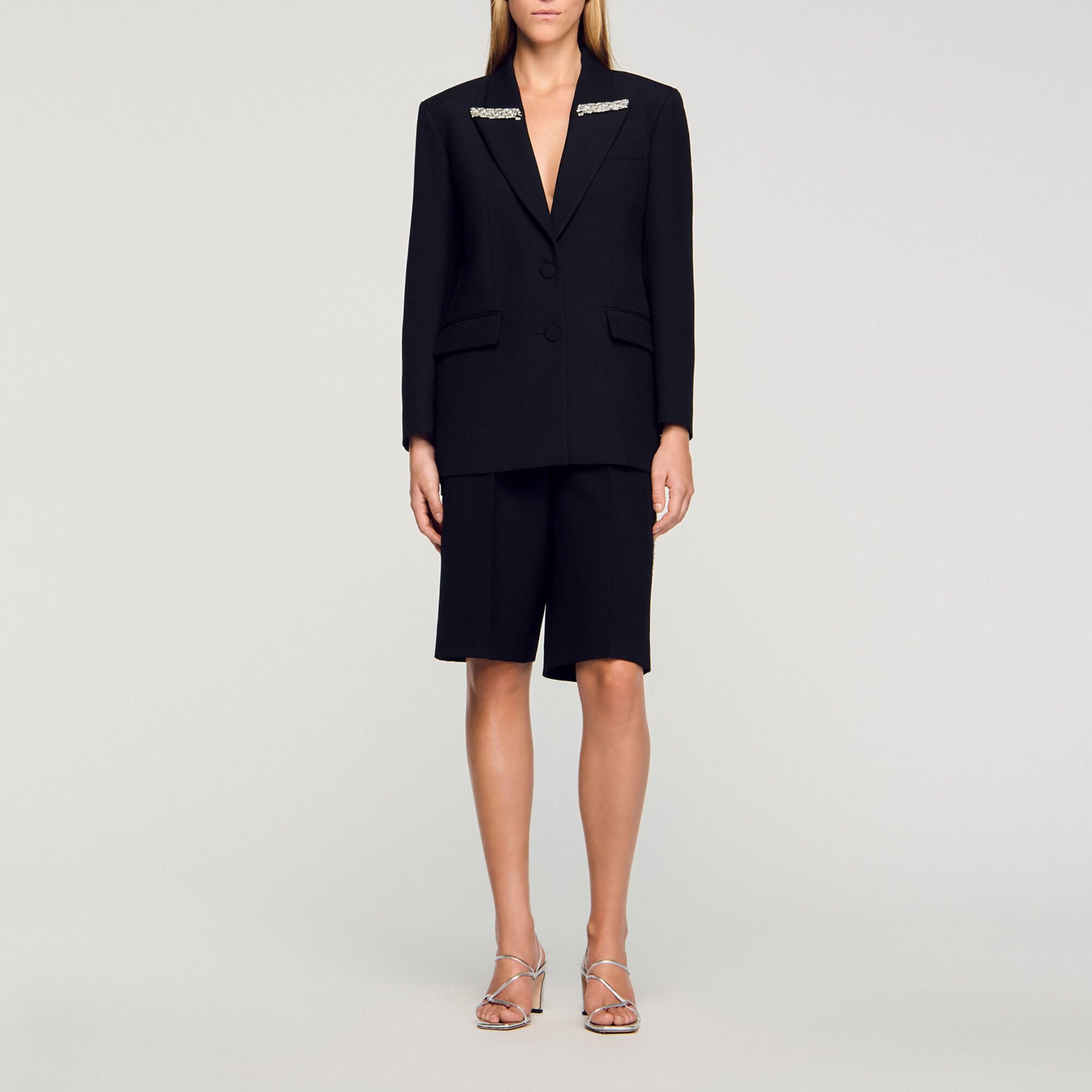 Giacca con colletto glitterato - Donna | Sandro