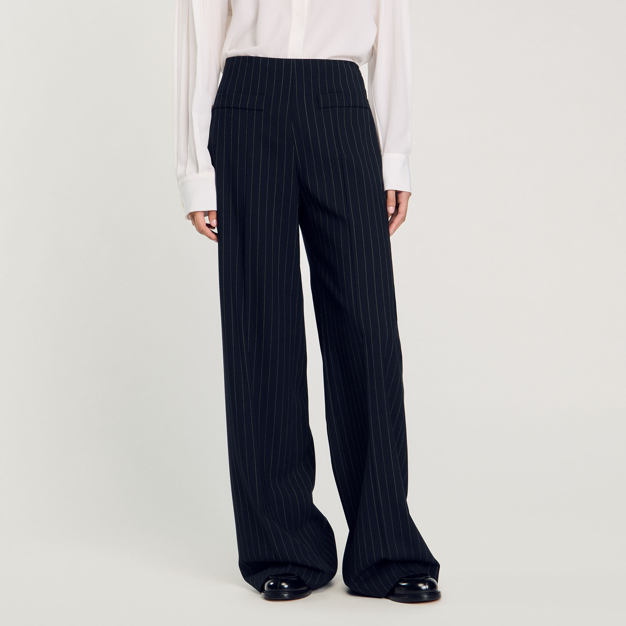 Pantaloni dritti a righine