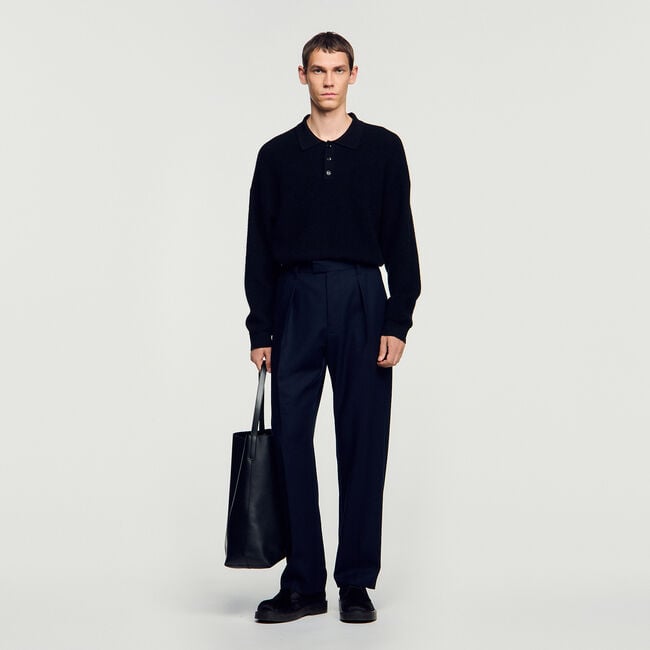 Pantaloni larghi in lana - Uomo | Sandro