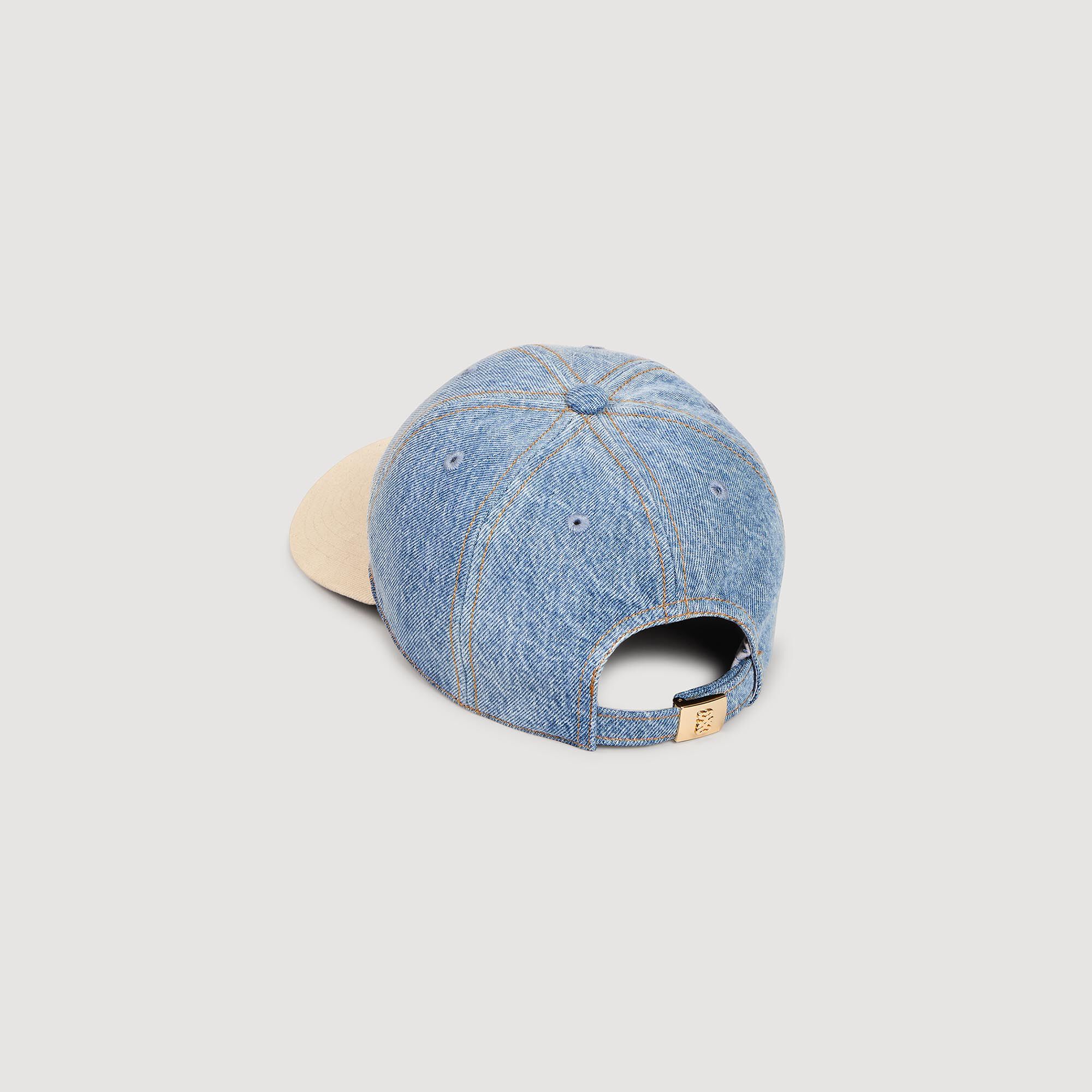 Cappellino in jeans e tela