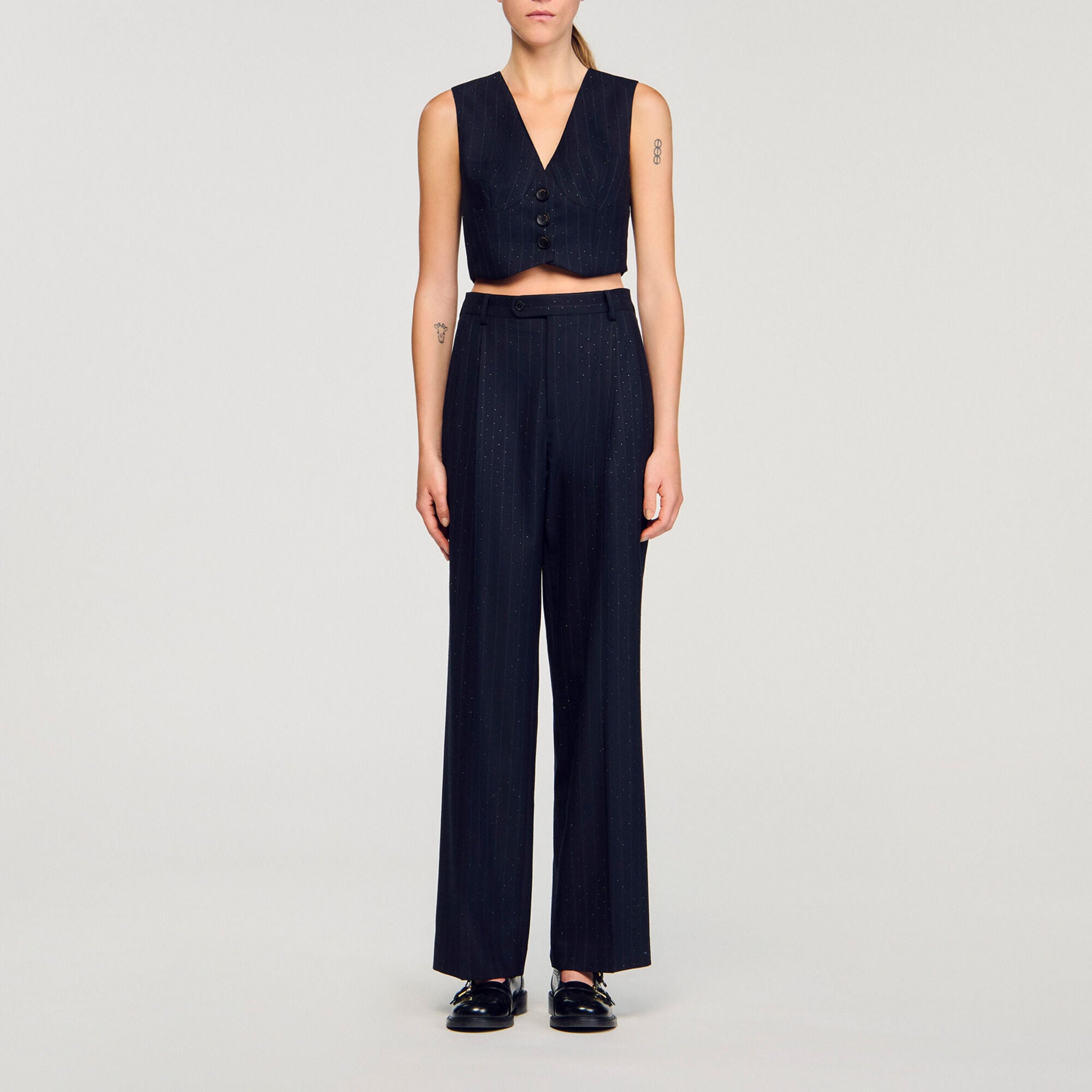 Pantaloni a righe glitterate - Donna | Sandro