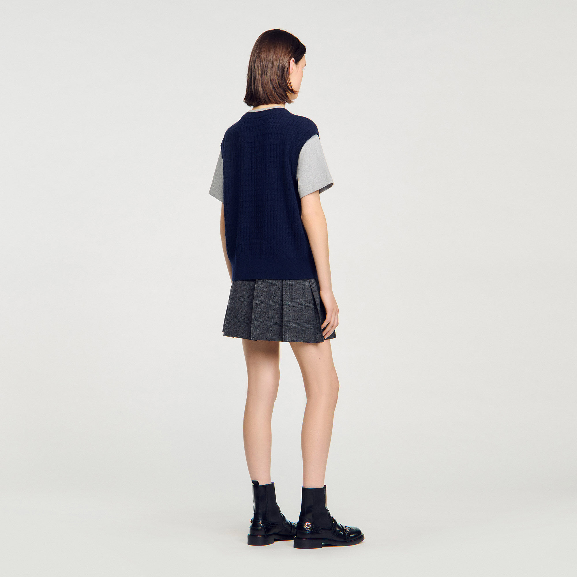 Maglione in maglia bimateriale