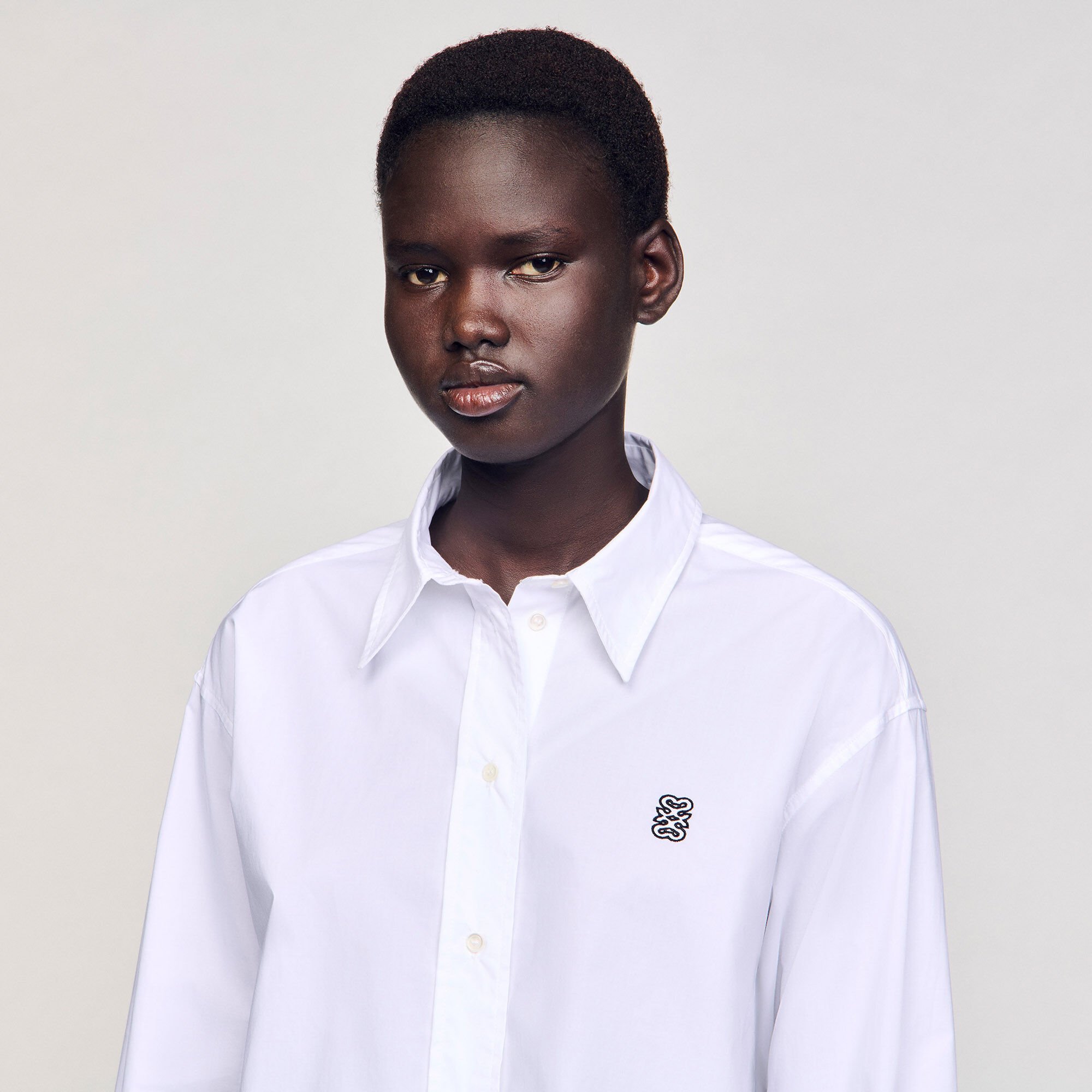 Camicia corta in popeline