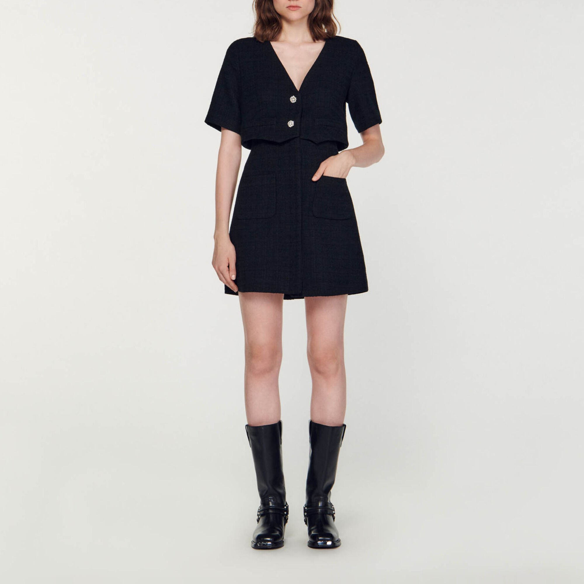 Abito corto in tweed