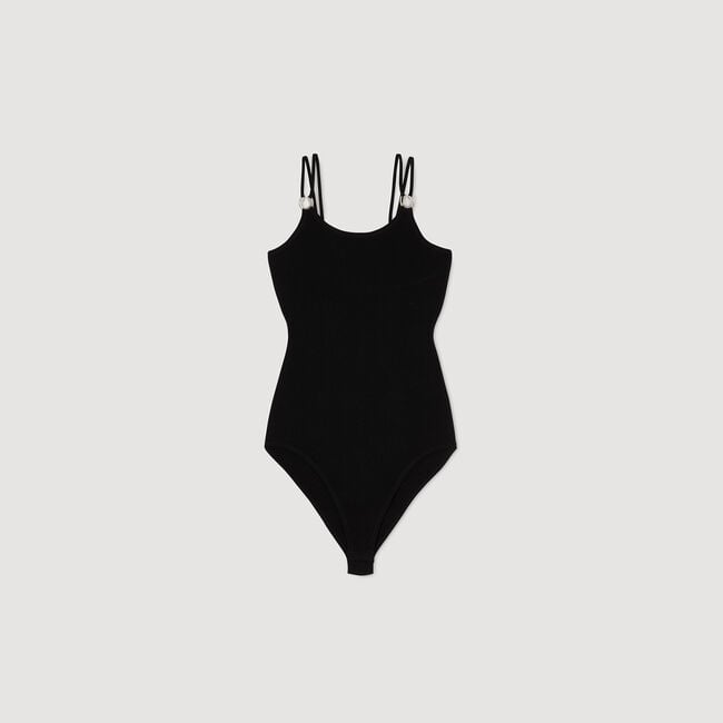 Body in maglia con dettaglio bijou