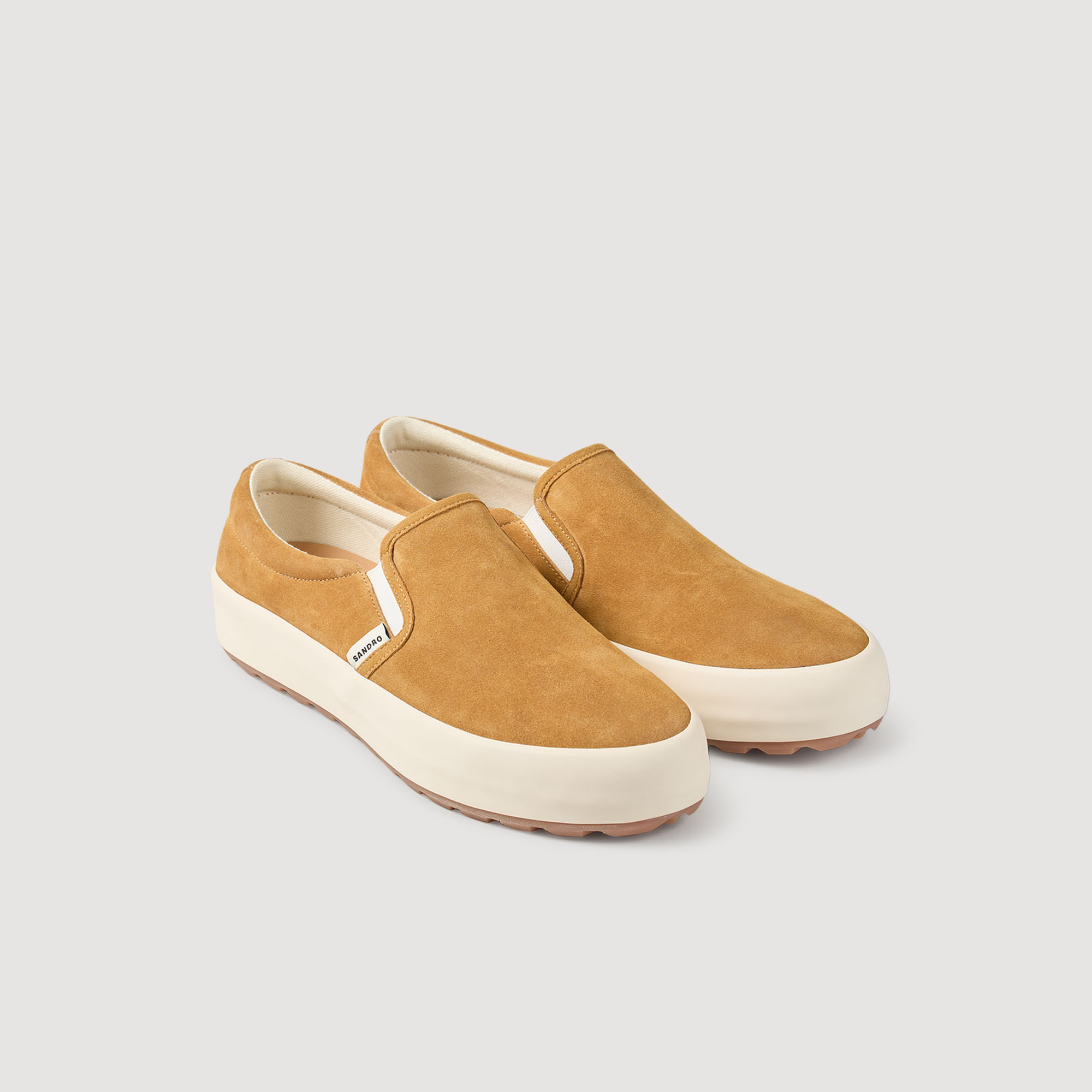 Slip-on in crosta di pelle