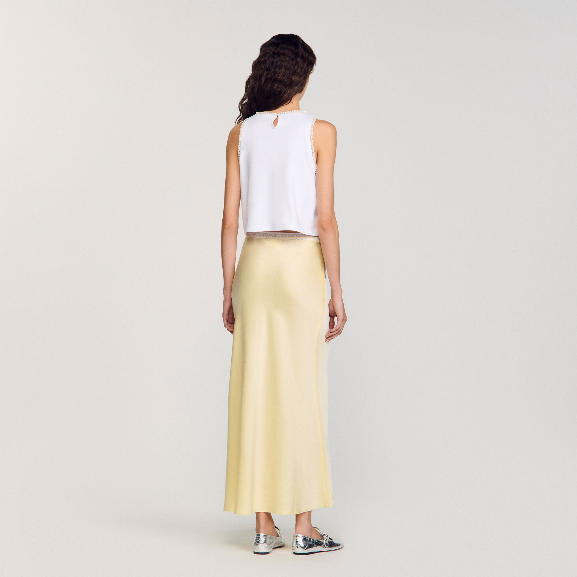 Crop top con perle
