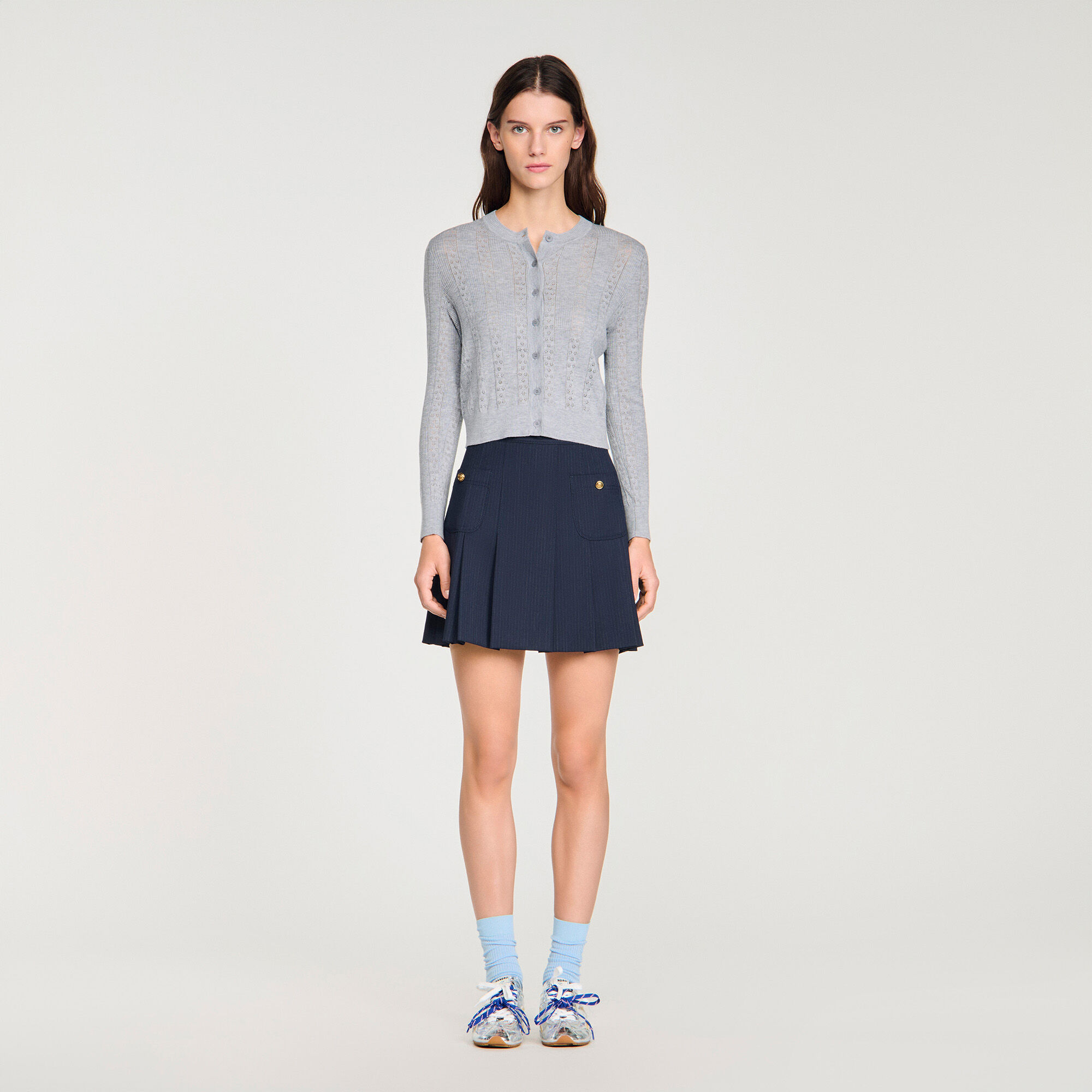 Cardigan in maglia pointelle