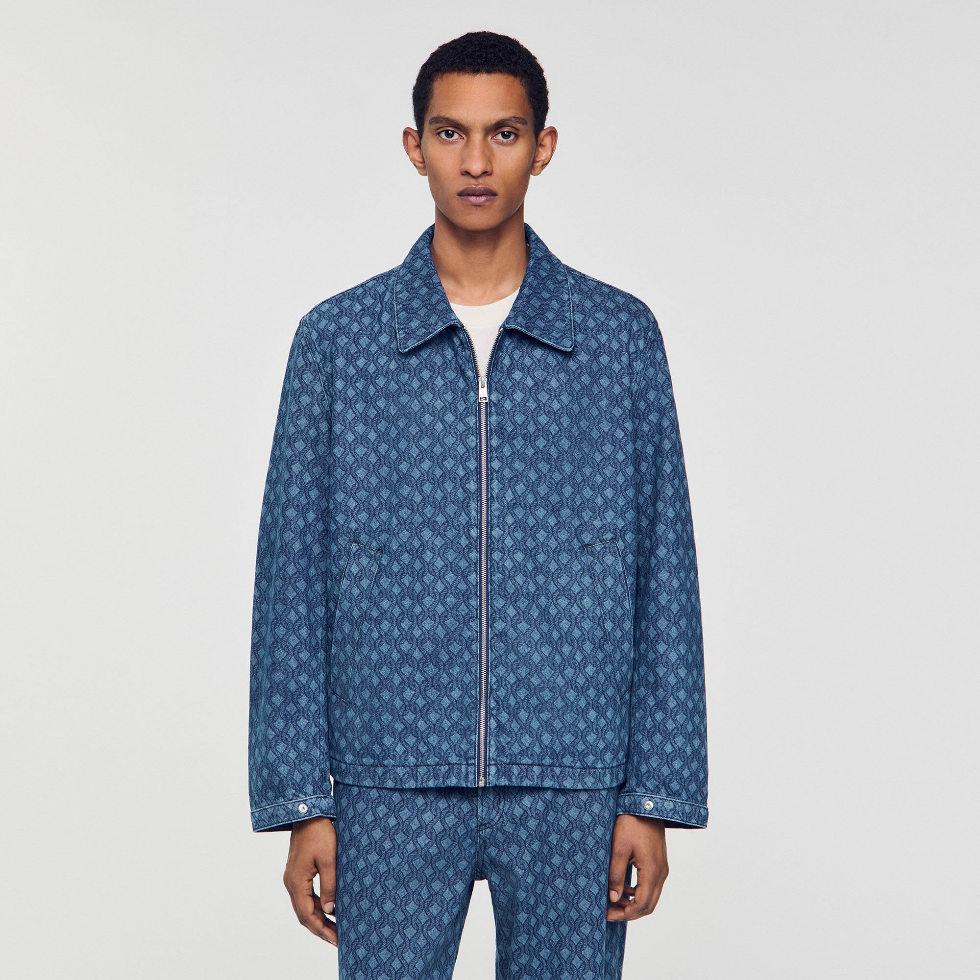 Giacca in denim con motivo a corda