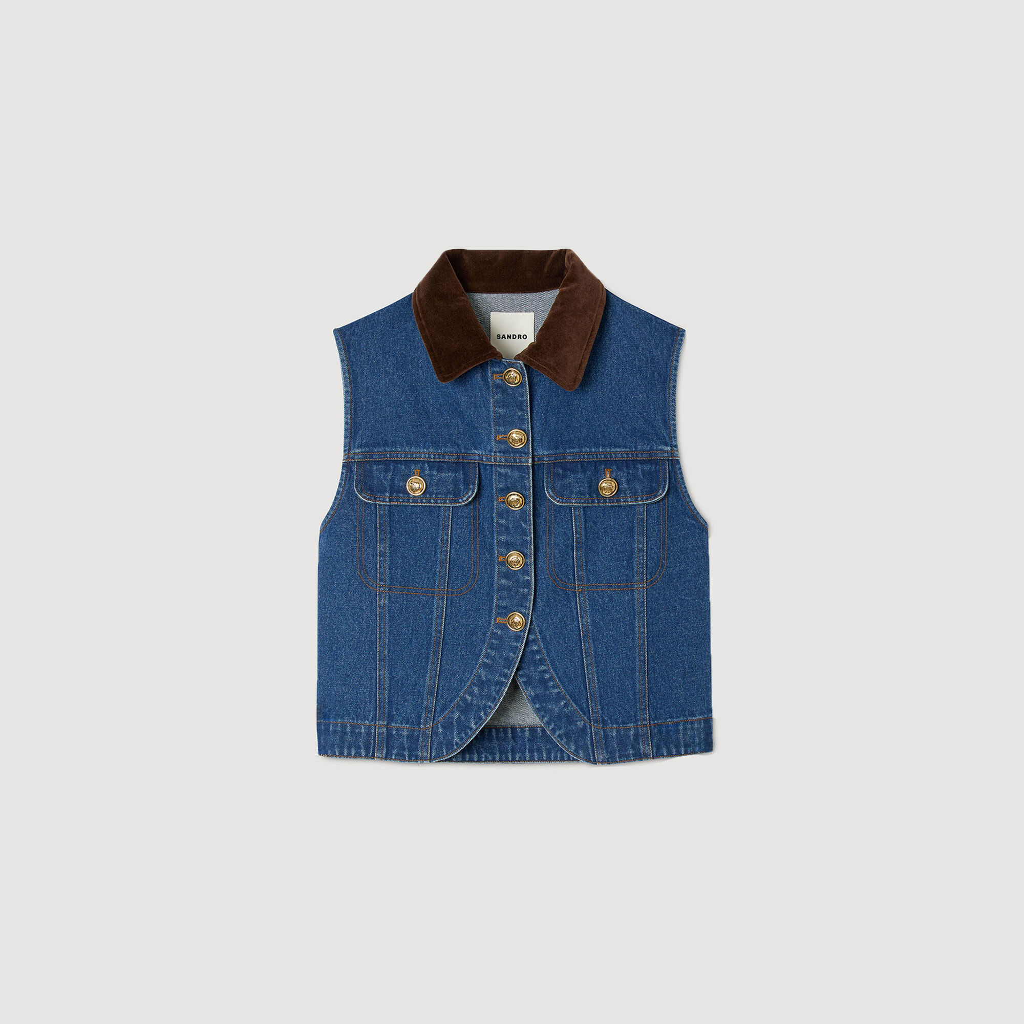 Giubbotto smanicato in denim