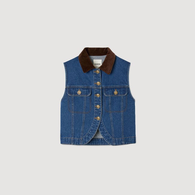 Giubbotto smanicato in denim