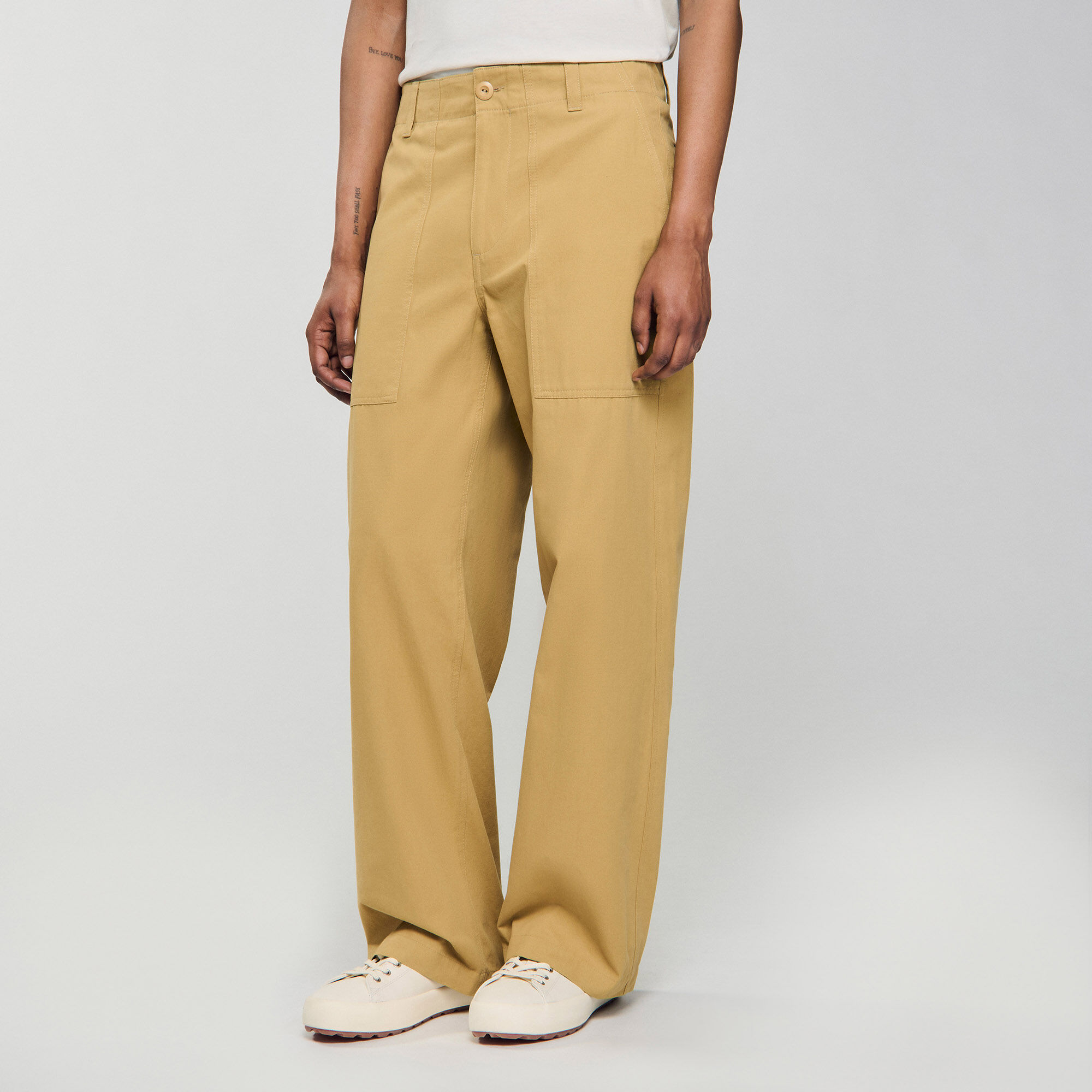 Pantaloni larghi in cotone