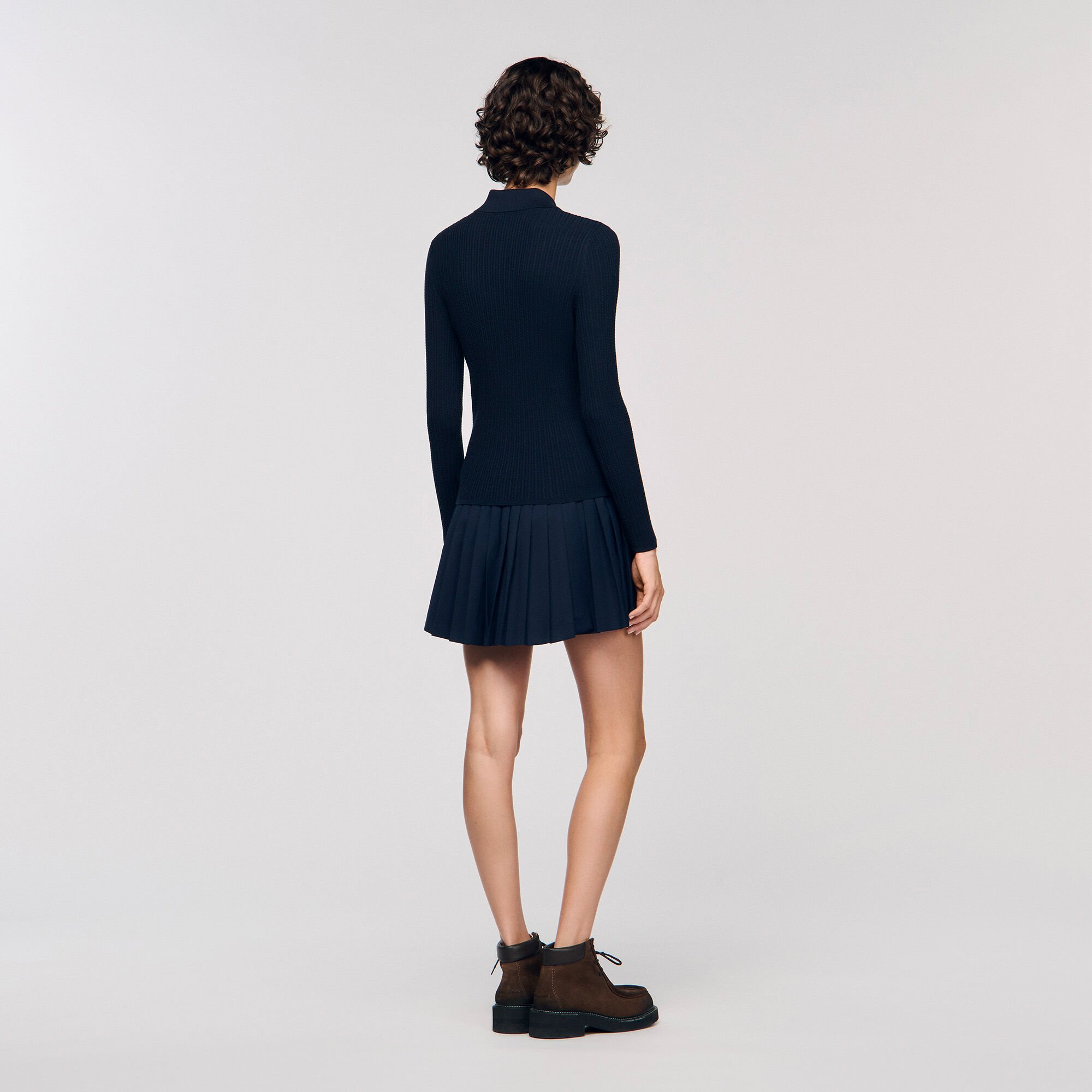 Maglione polo in maglia ritorta