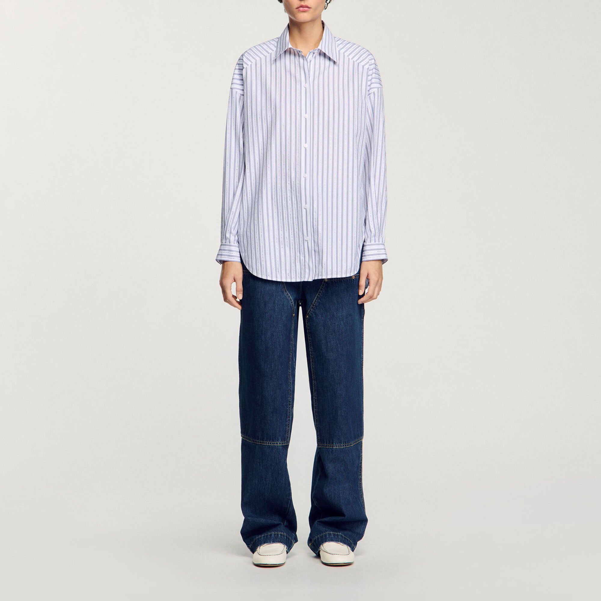 Camicia a righe glitterata