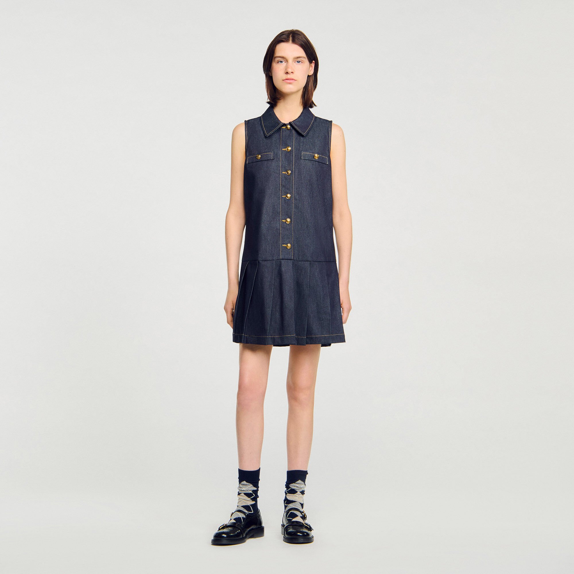 Abito corto in denim