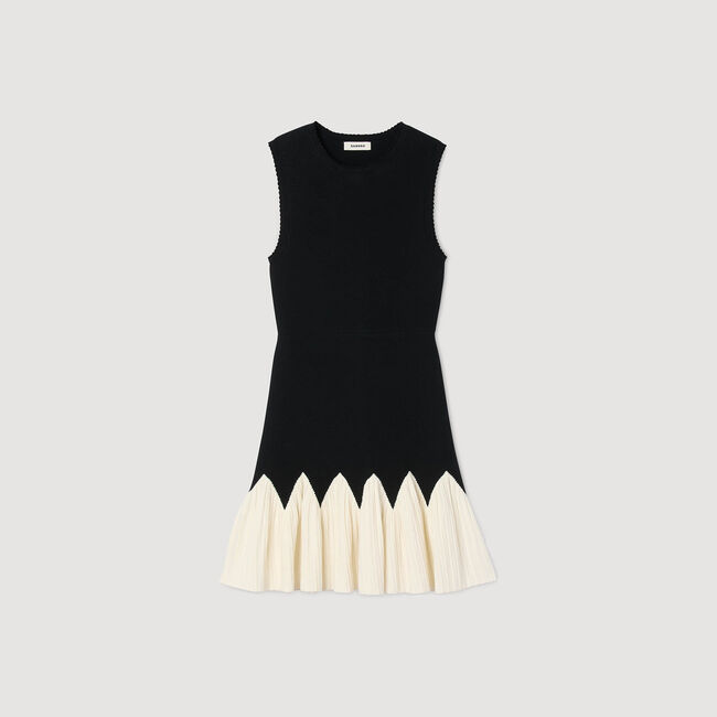 Abito corto in maglia bicolore