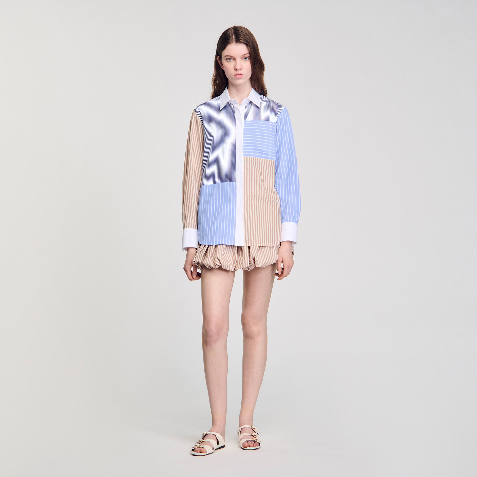 Camicia a righe mix stampe a righe
