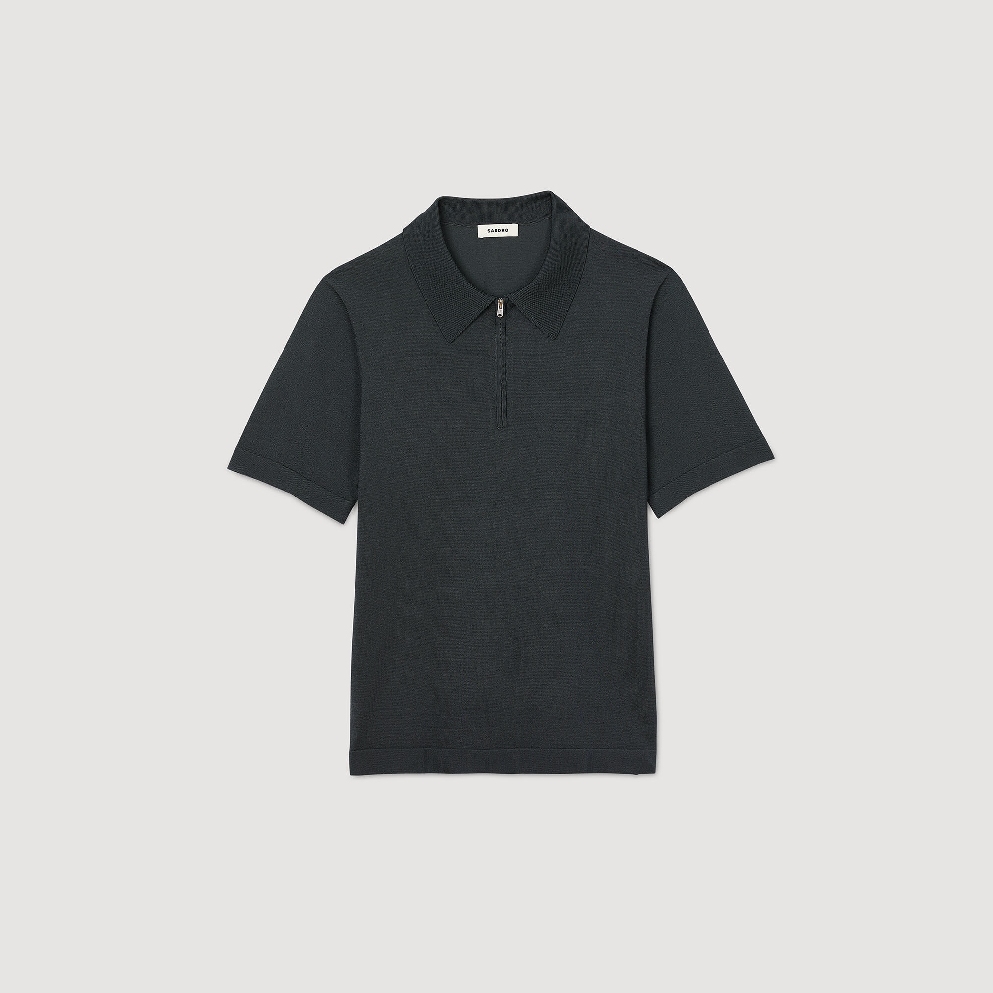 Polo in maglia con colletto con zip