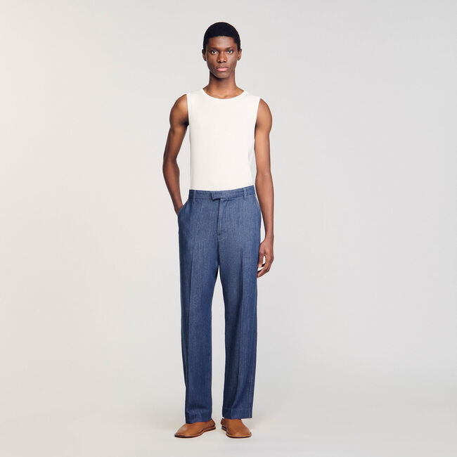 Pantaloni in chambray