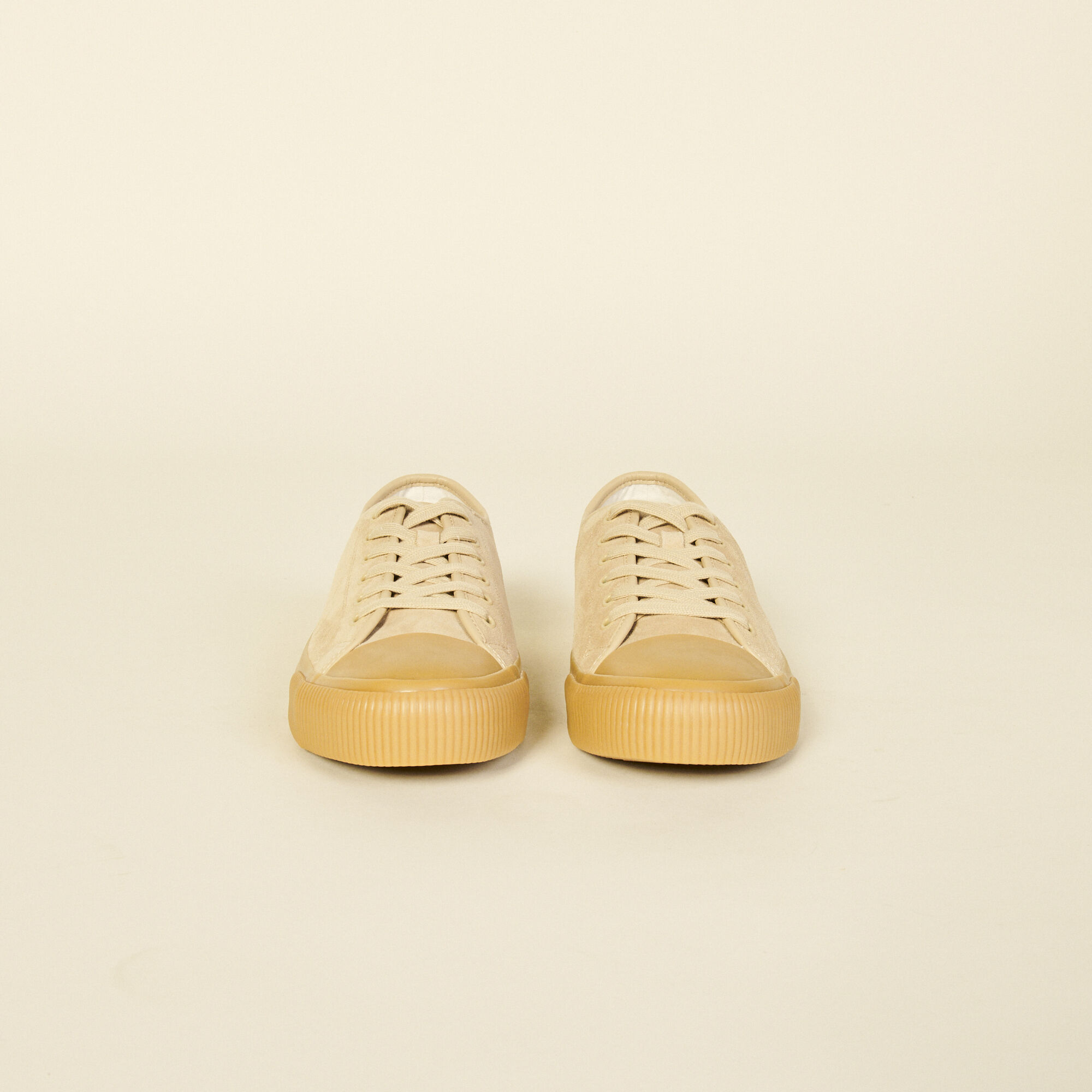 Sneaker bassa in crosta di pelle