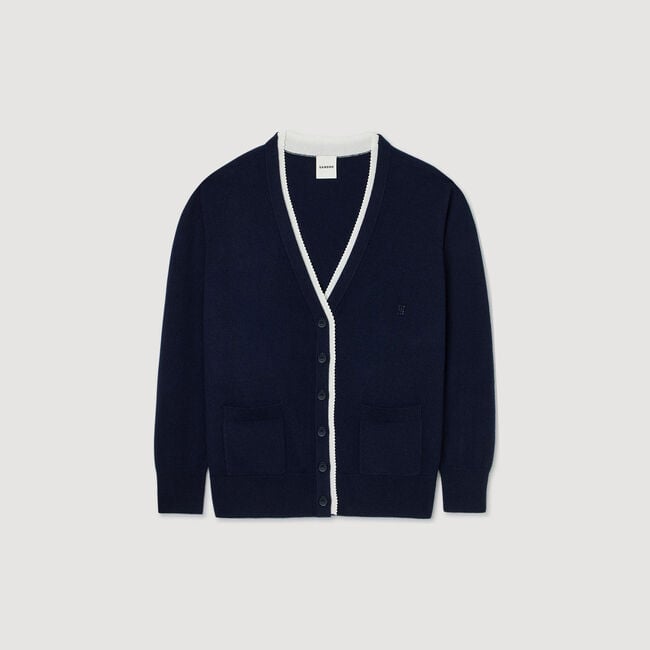 Cardigan lungo bicolore