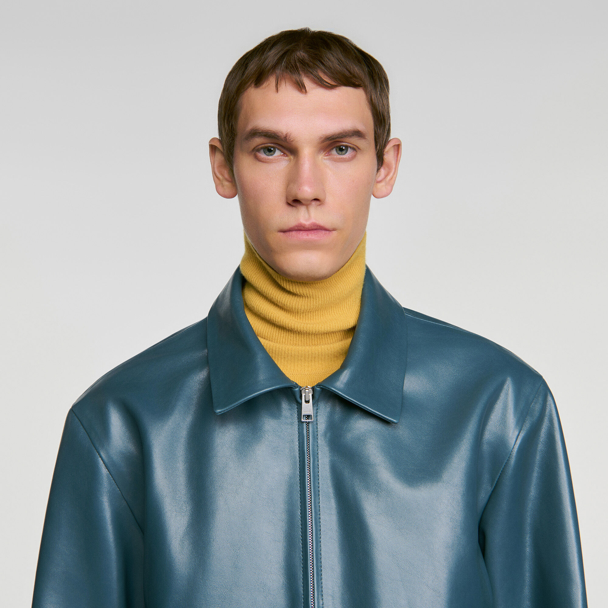 Giubbotto con zip in pelle - Uomo | Sandro