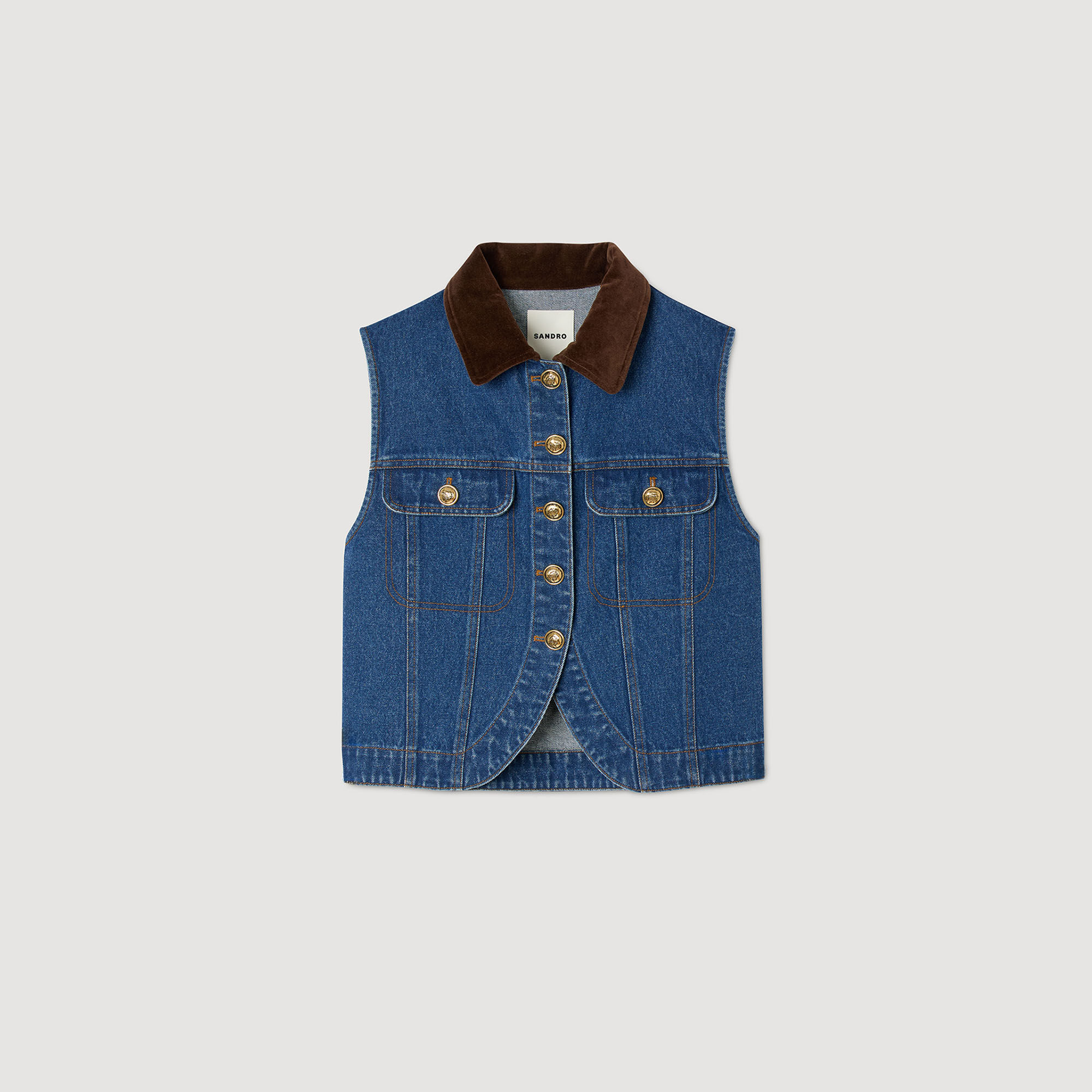Giubbotto smanicato in denim