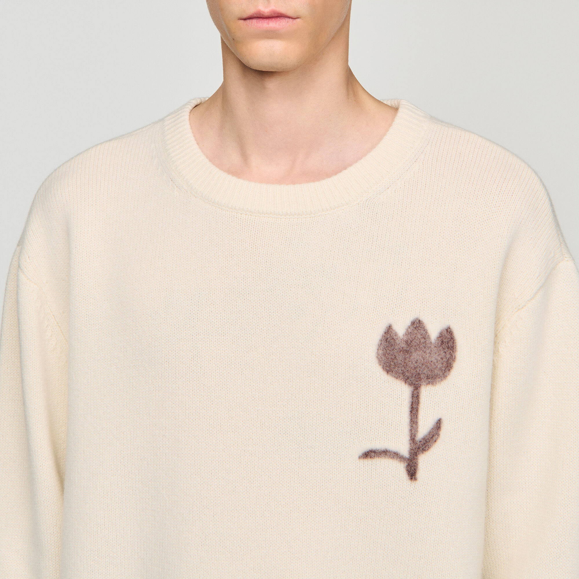Maglione lana con dettaglio fiore