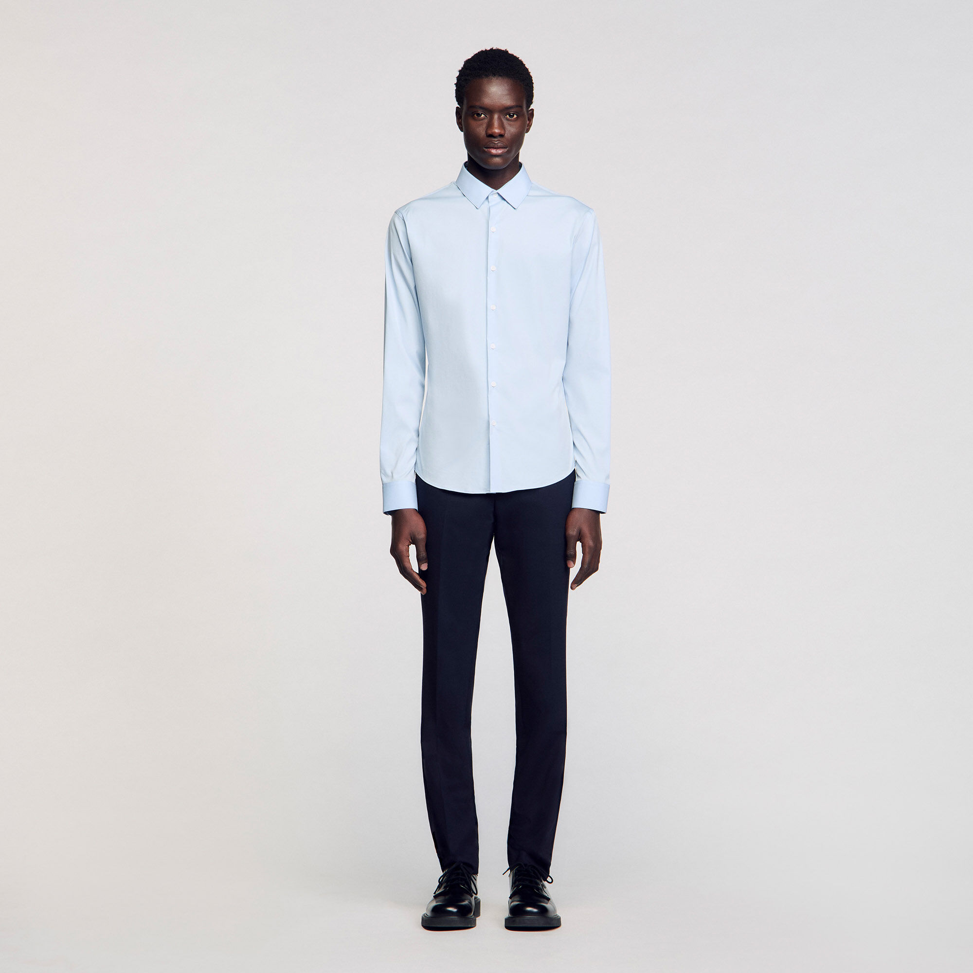 Camicia aderente in cotone stretch