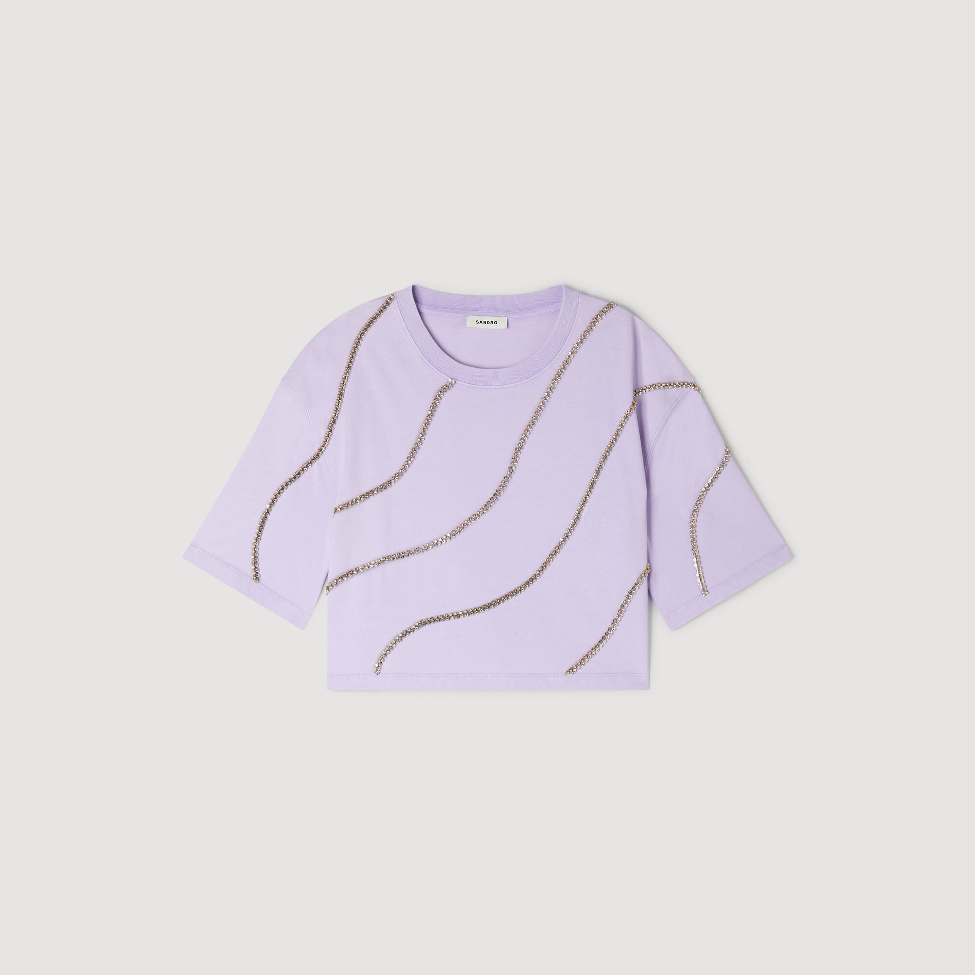 T-shirt corta glitterata